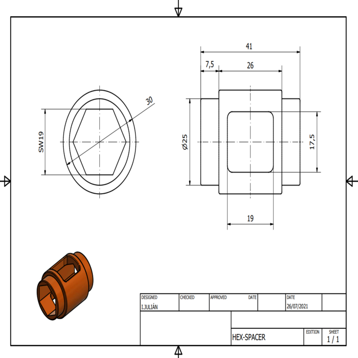 Hexagonal-Spacer