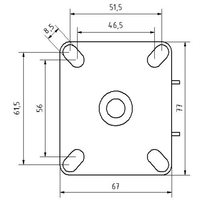 Rollers 100 plate fitting with brake